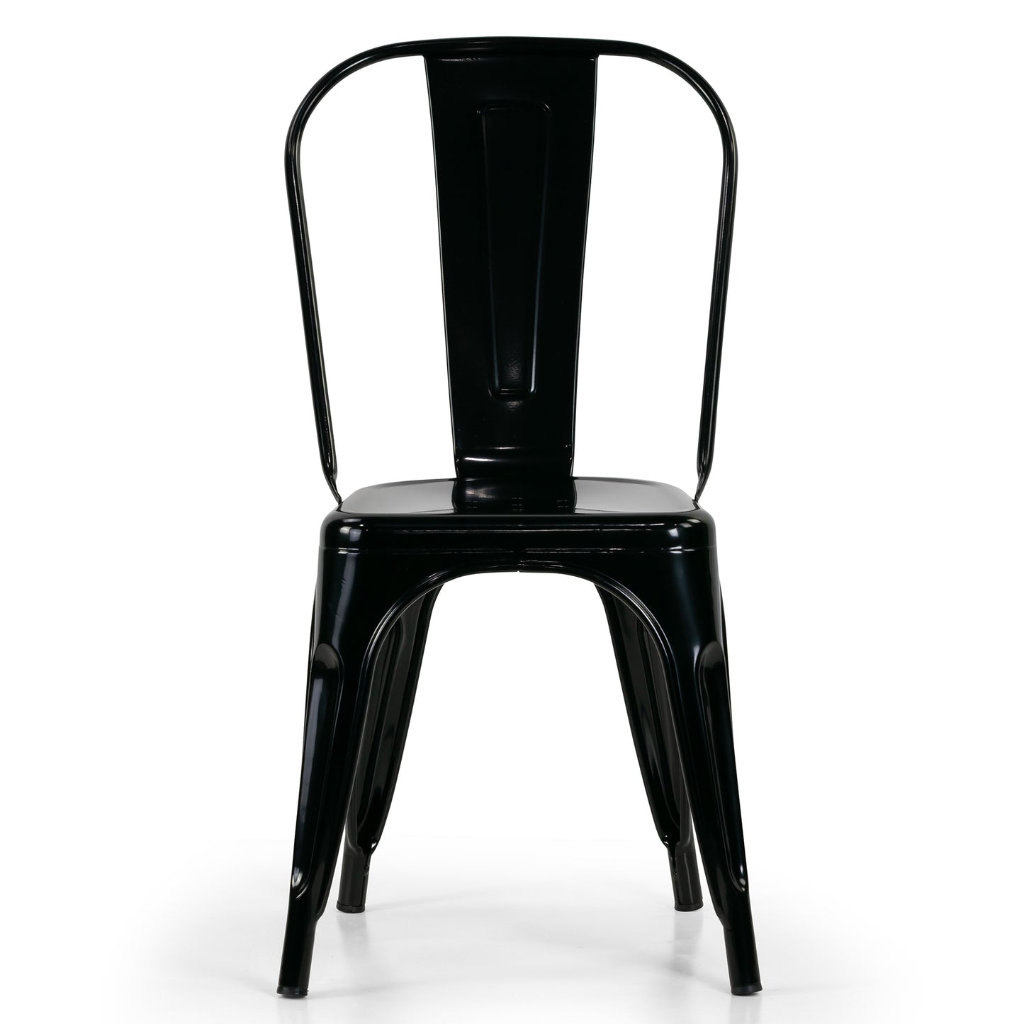 Set of 2 Bash Black Metal Dining Chairs with High Back