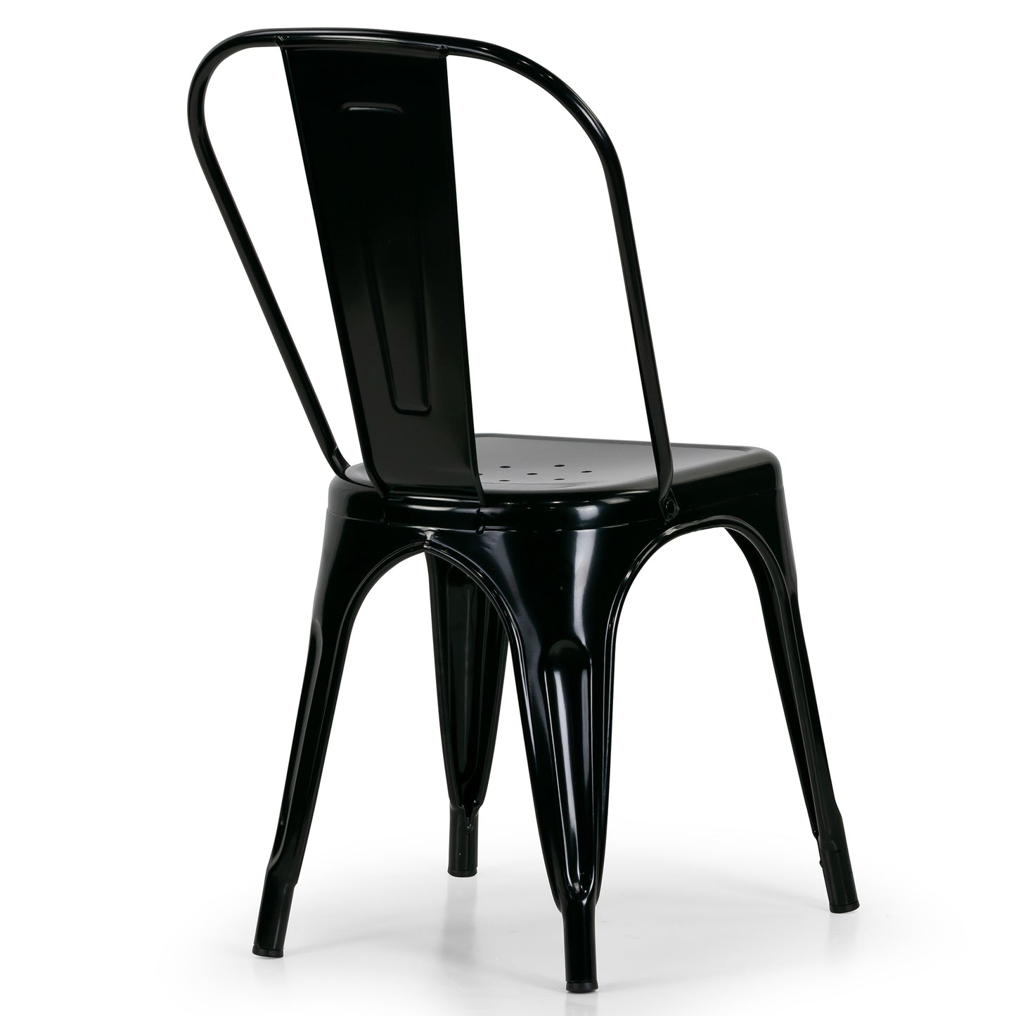 Set of 2 Bash Black Metal Dining Chairs with High Back