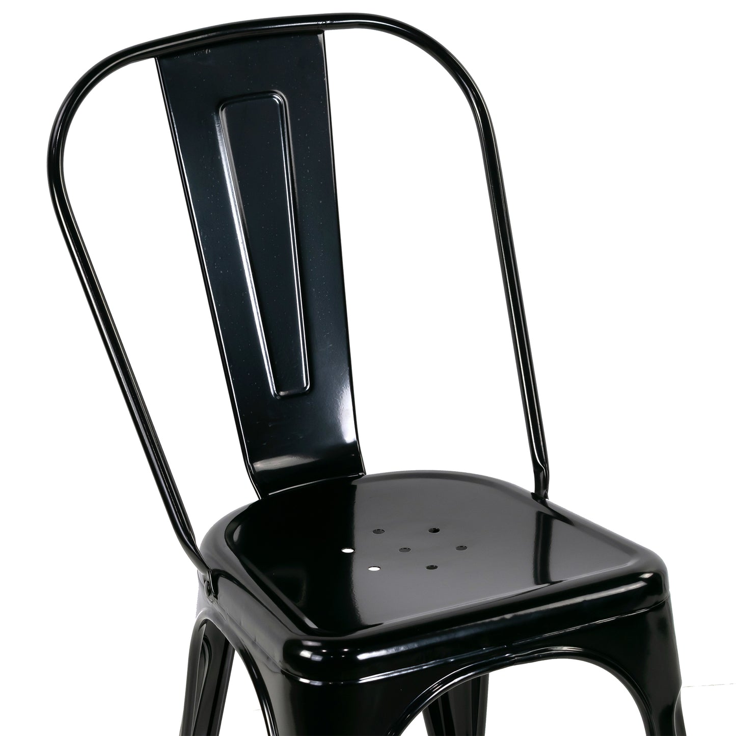 Set of 2 Bash Black Metal Dining Chairs with High Back