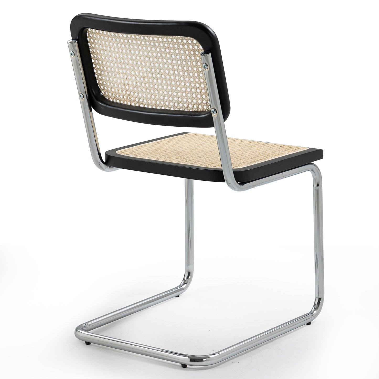 Set of 2 Barnaby Black Wooden Dining Chair with Chrome Legs