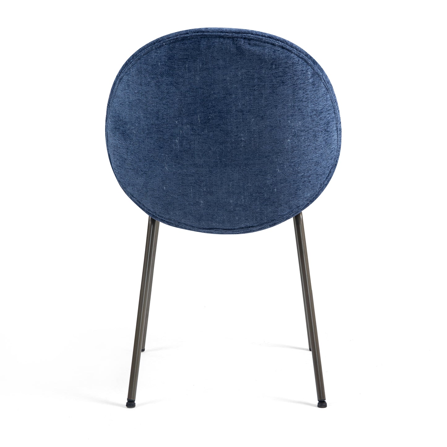 Set of 2 Benedetta Blue Linen Upholstered Dining Chair with Black Iron Legs