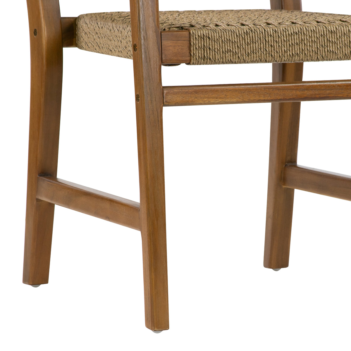 Set of 2 Blanca Brown Teakwood Indoor/Outdoor Dining Chair with Hand-Woven Synthetic Rattan Seat and Back