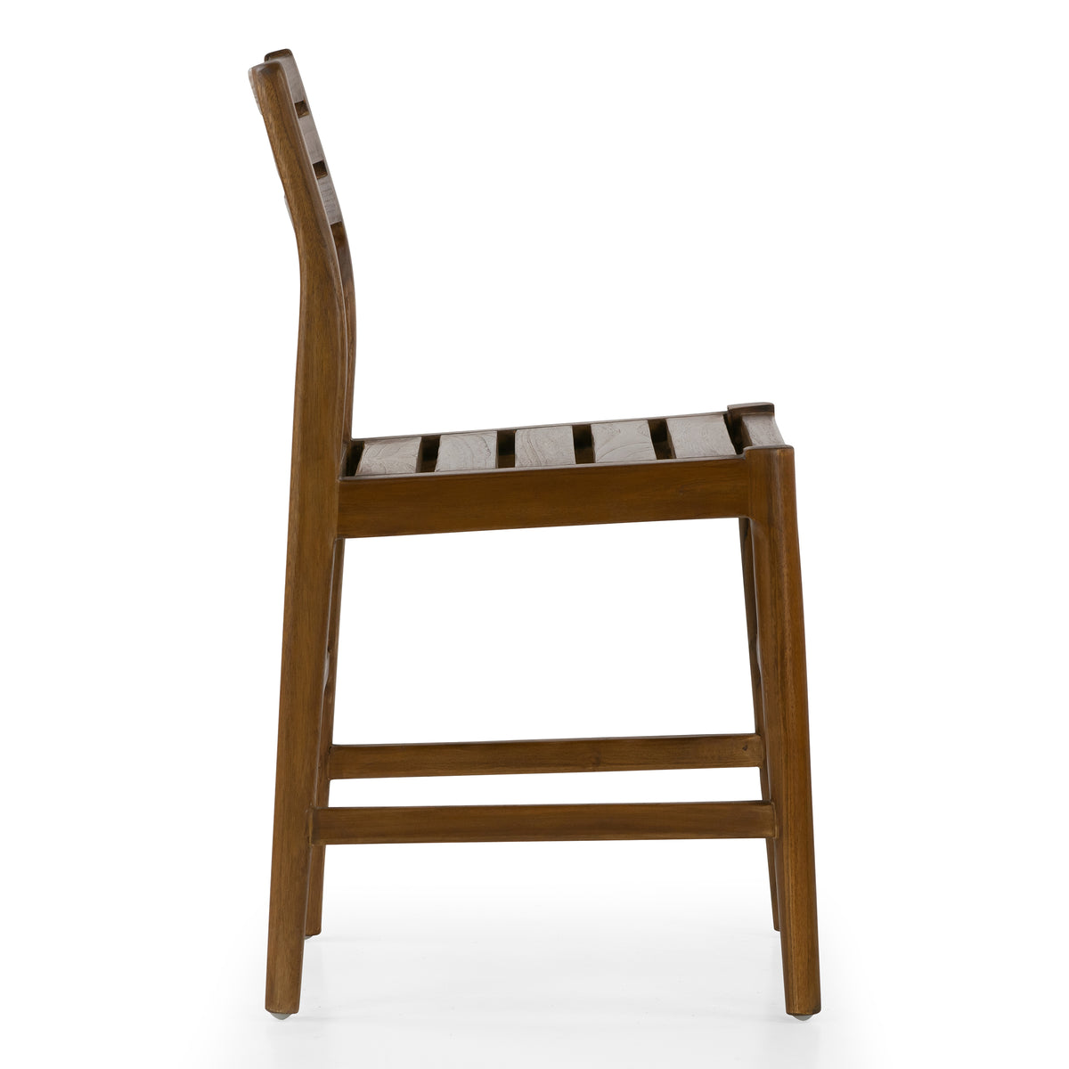 Set of 2 Blas Brown Teakwood Indoor/Outdoor Dining Chair with Slatted Seat and Back