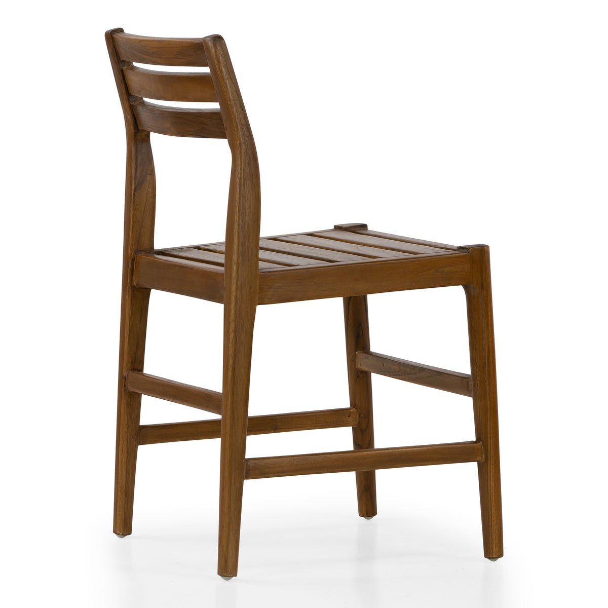 Set of 2 Blas Brown Teakwood Indoor/Outdoor Dining Chair with Slatted Seat and Back