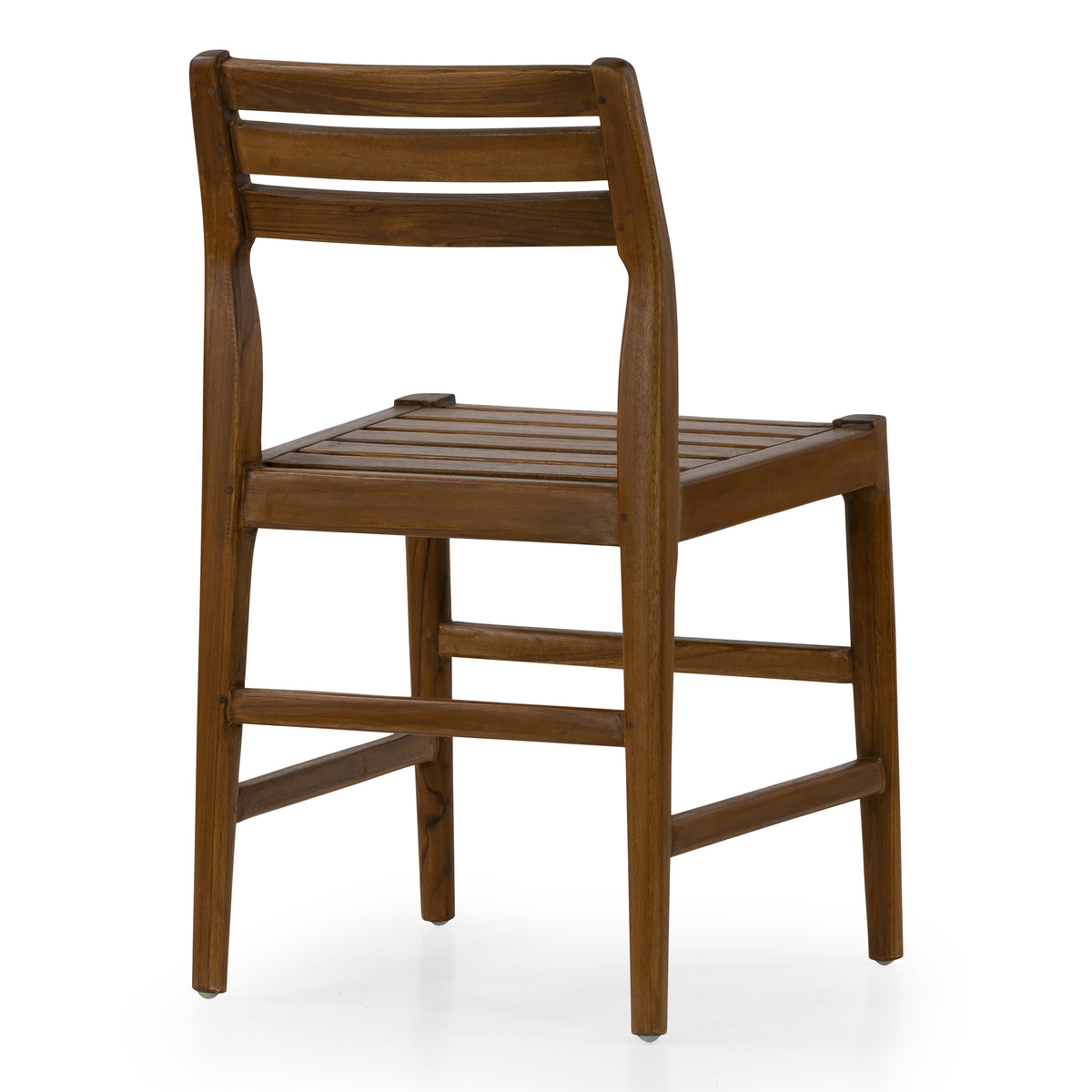 Set of 2 Blas Brown Teakwood Indoor/Outdoor Dining Chair with Slatted Seat and Back