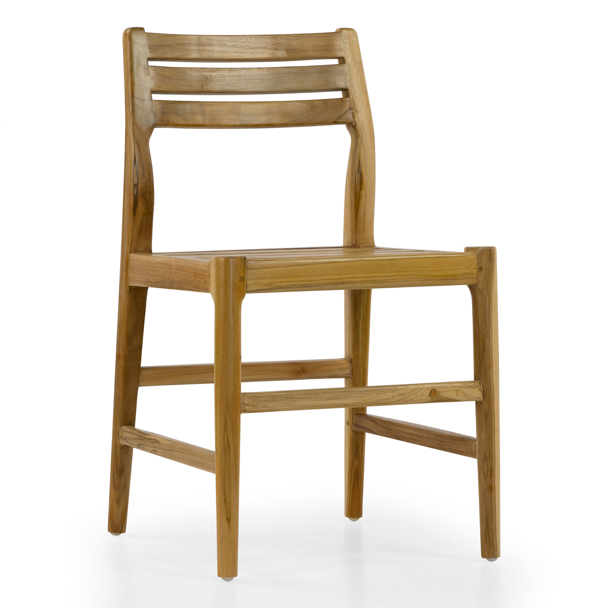 Set of 2 Blas Light Teakwood Indoor/Outdoor Dining Chair with Slatted Seat and Back