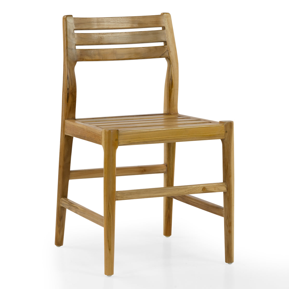 Set of 2 Blas Light Teakwood Indoor/Outdoor Dining Chair with Slatted Seat and Back
