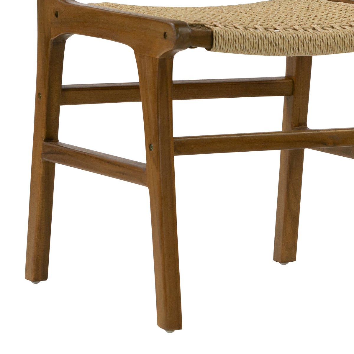 Set of 2 Bolesia Brown Teakwood Indoor/Outdoor Dining Chair with Hand-Woven Synthetic Rattan Seat and Back