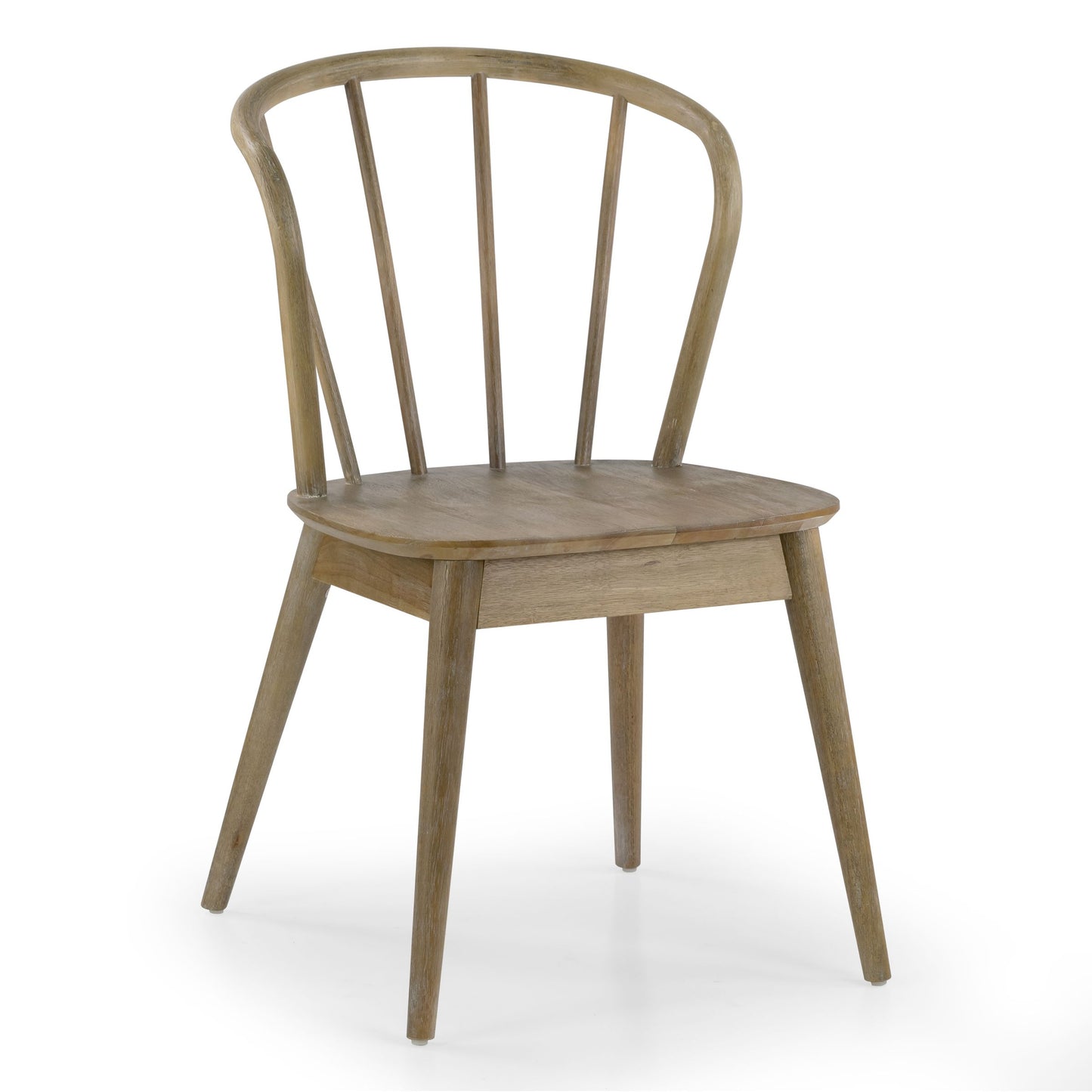 Set of 2 Azure Washed Wood Dining Chair with Windsor Back