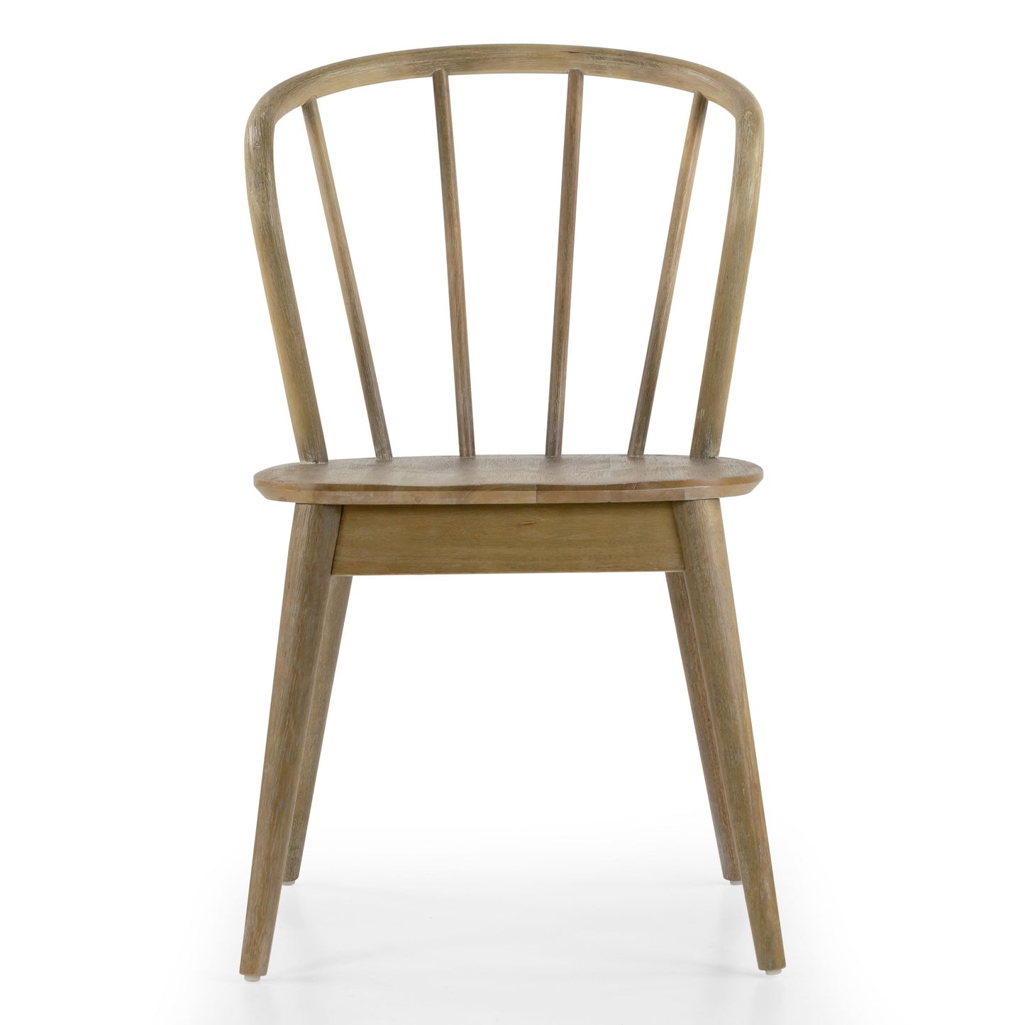 Set of 2 Azure Washed Wood Dining Chair with Windsor Back