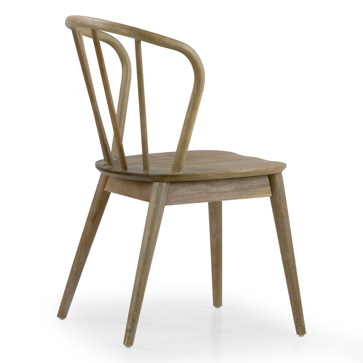Set of 2 Azure Washed Wood Dining Chair with Windsor Back