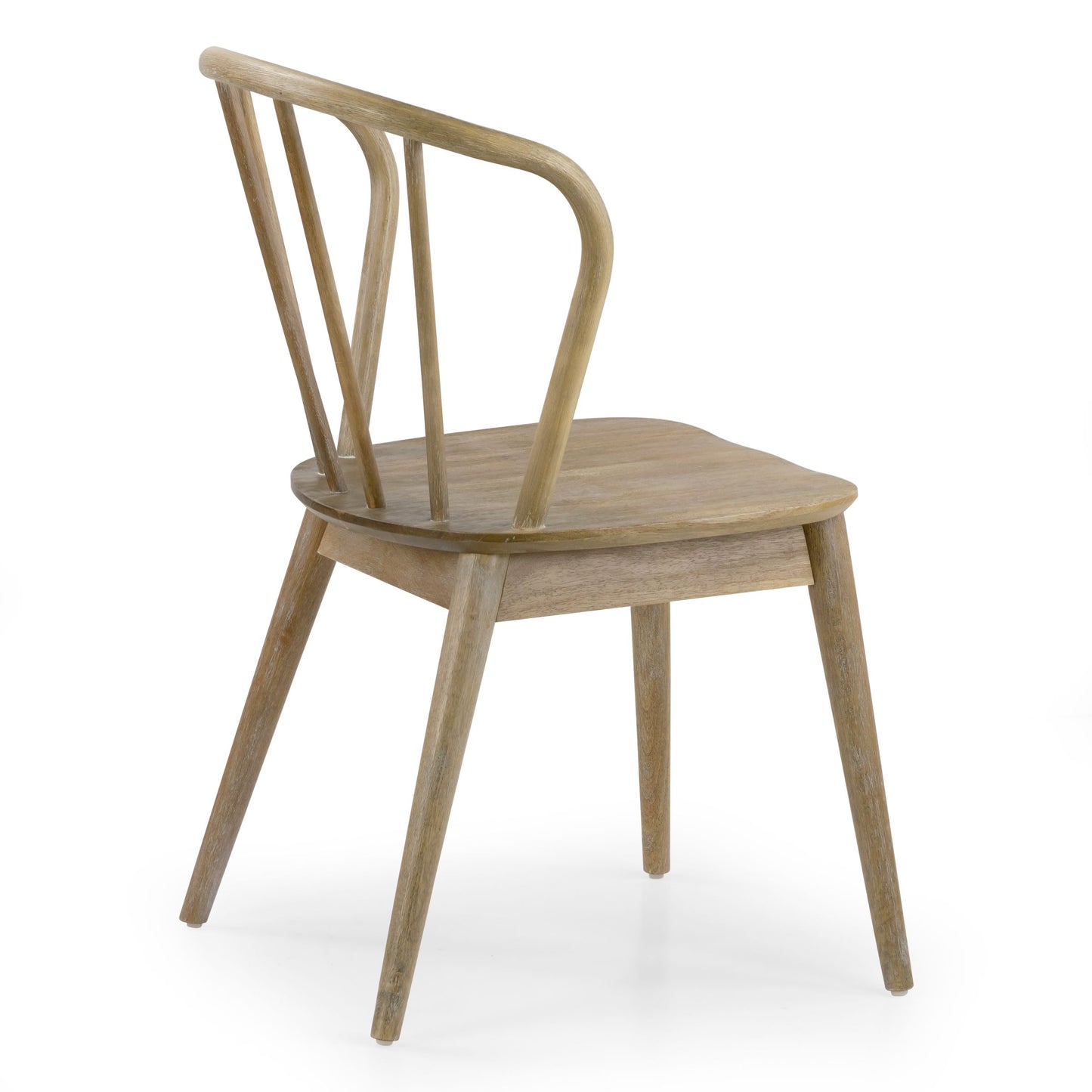 Set of 2 Azure Washed Wood Dining Chair with Windsor Back