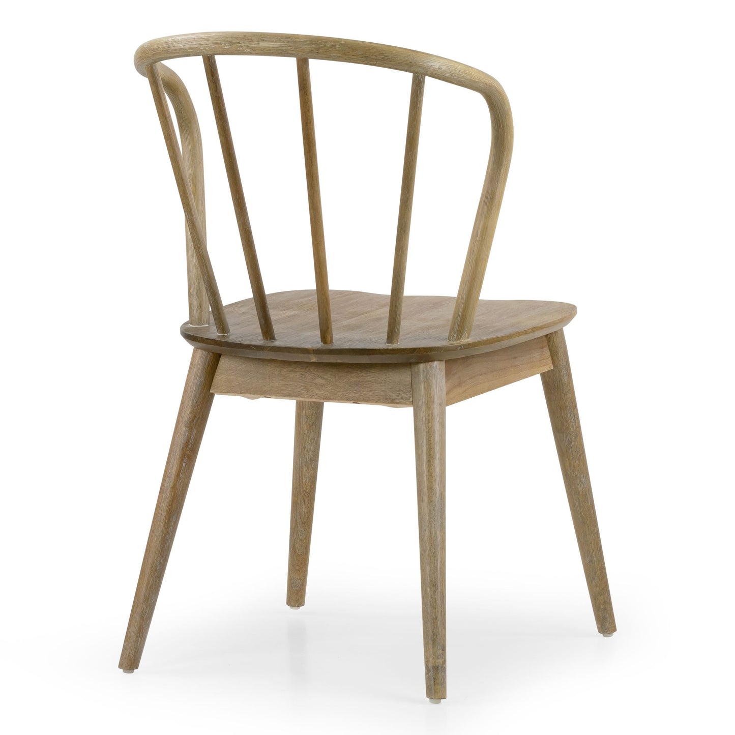 Set of 2 Azure Washed Wood Dining Chair with Windsor Back