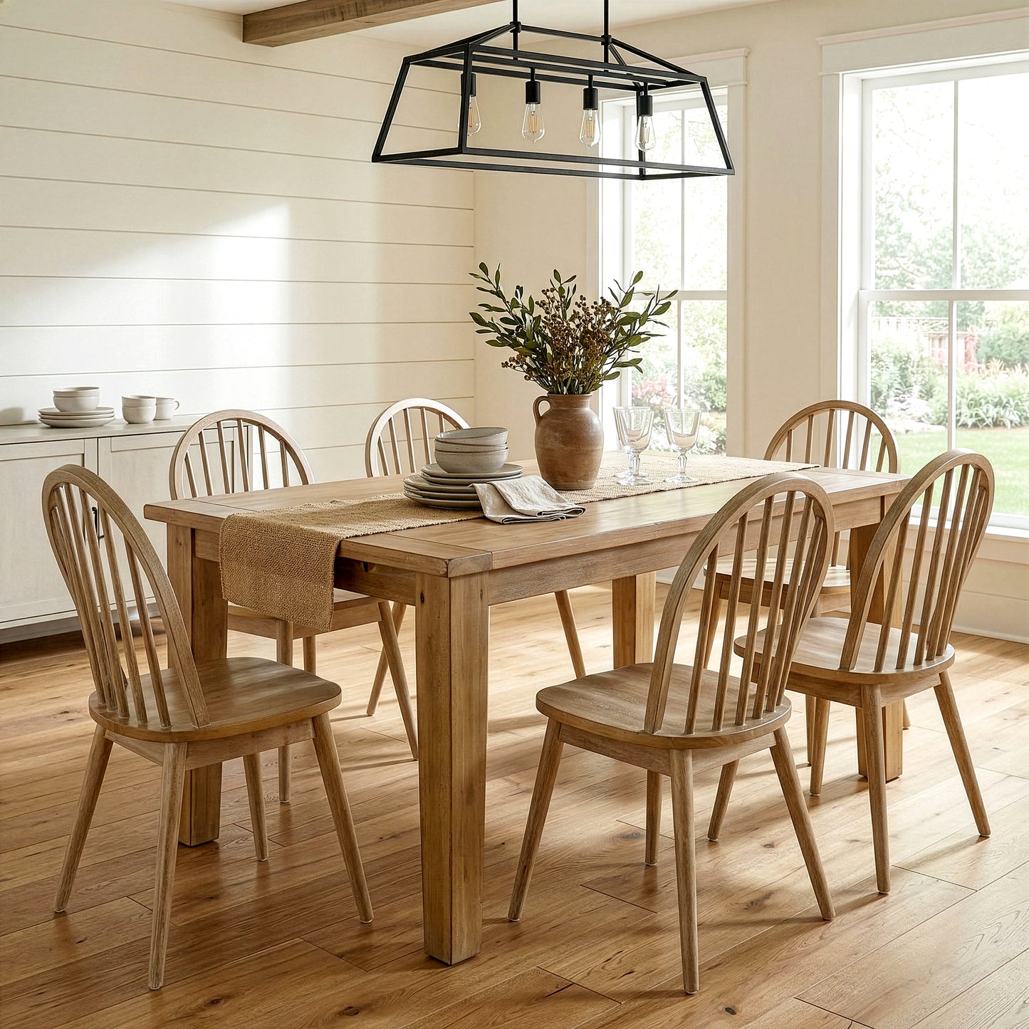 Set of 2 Astra Washed Solid Wood Chair with Windsor Back
