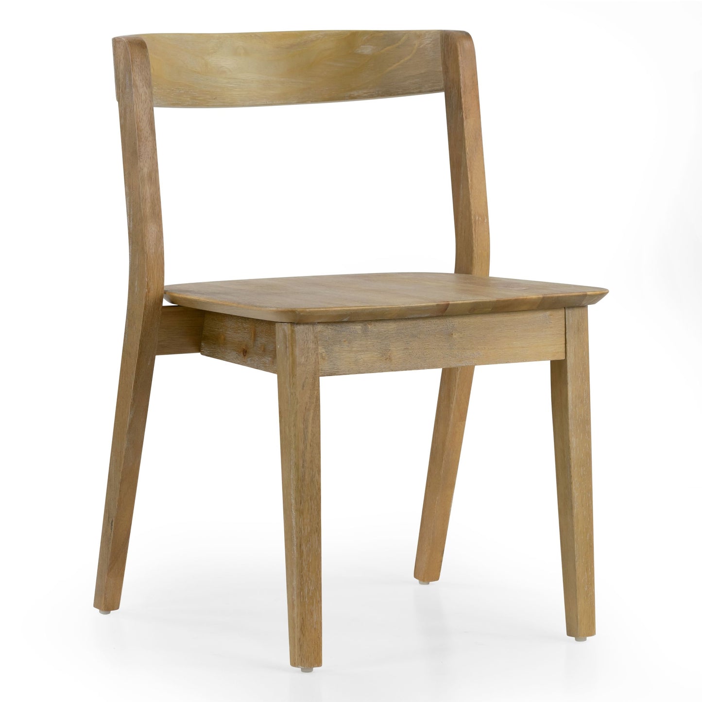 Set of 2 Astor Washed Solid Wood Chair with Curved Back