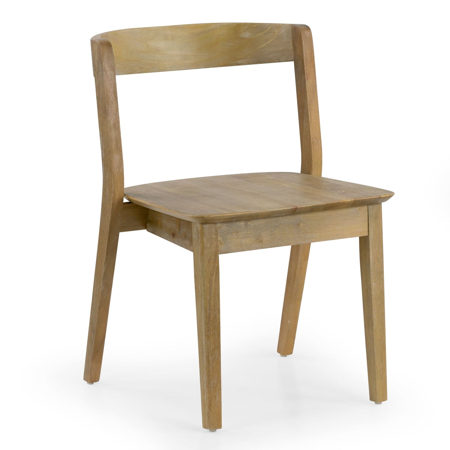 Set of 2 Astor Washed Solid Wood Chair with Curved Back