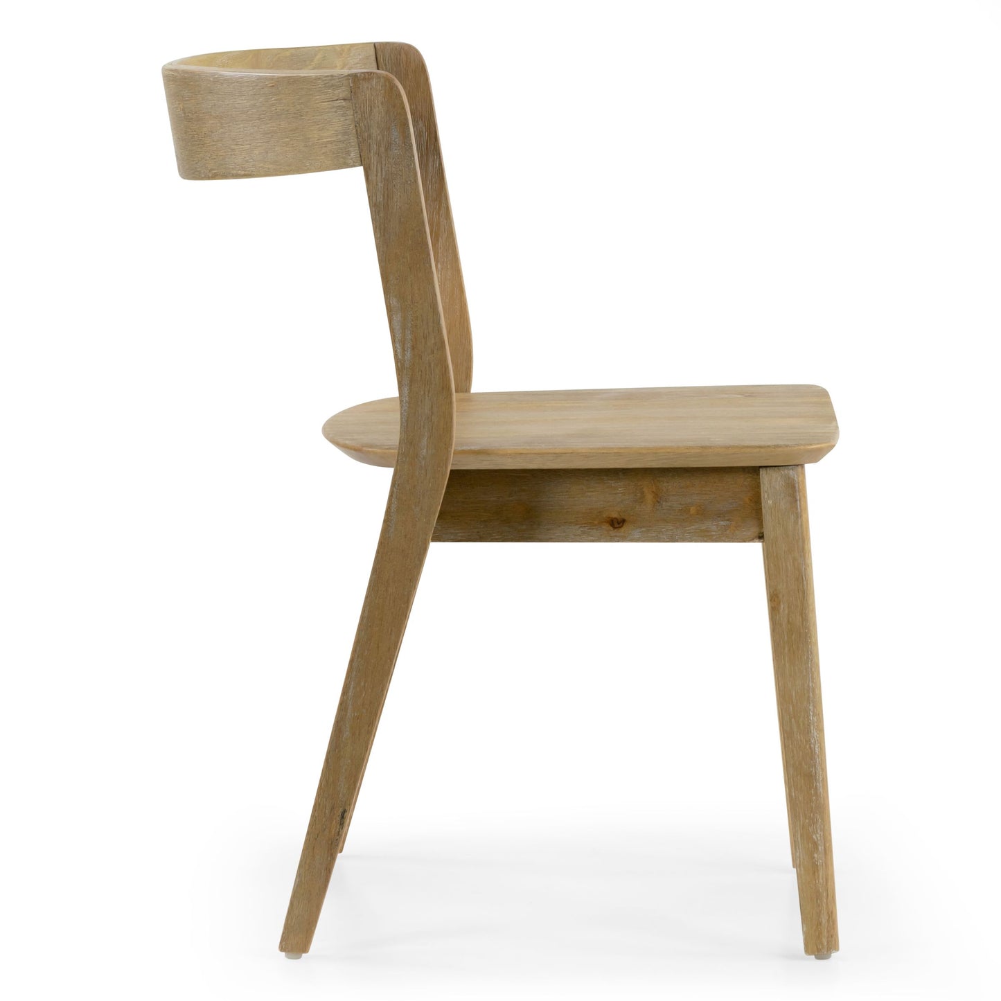 Set of 2 Astor Washed Solid Wood Chair with Curved Back