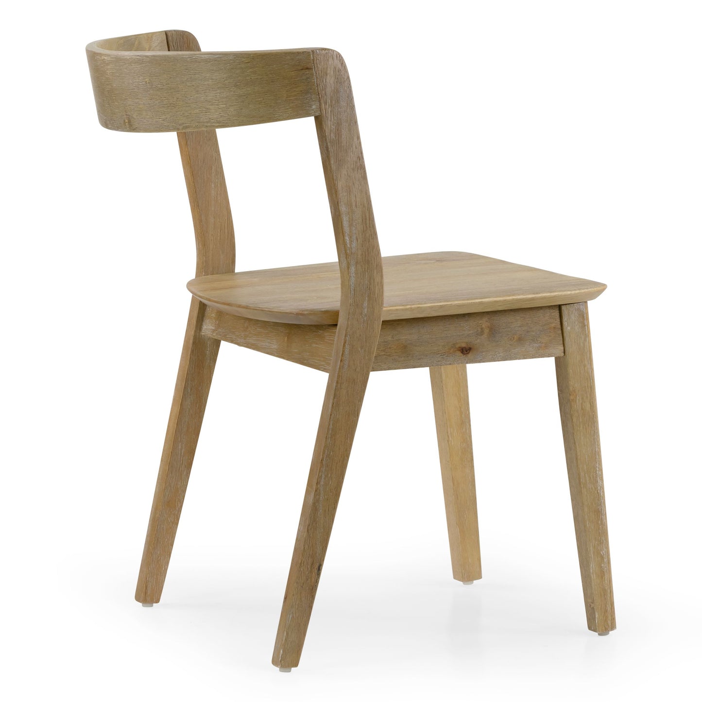 Set of 2 Astor Washed Solid Wood Chair with Curved Back