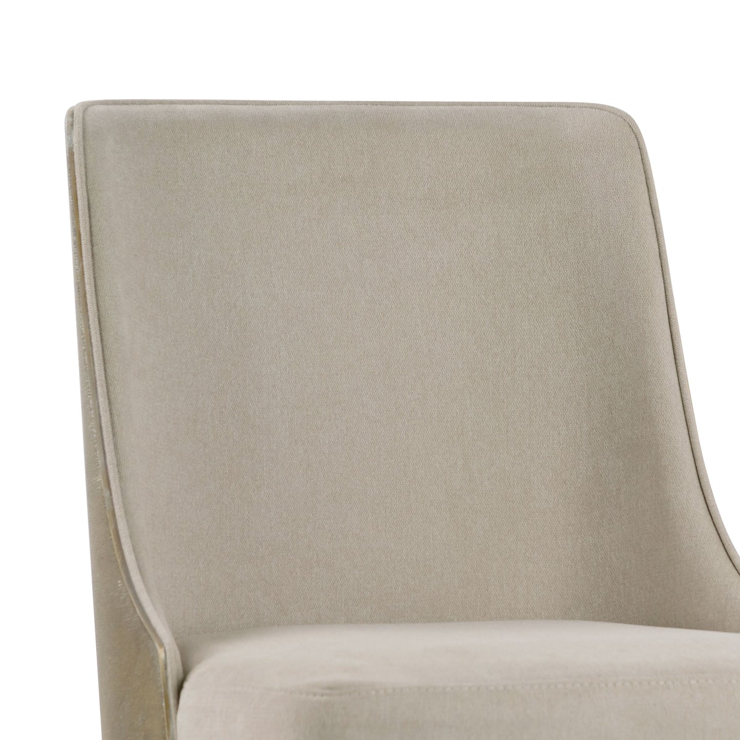 Set of 2 Esmy Beige Fabric Chair with Washed Bentwood Back and Solid Wood Legs