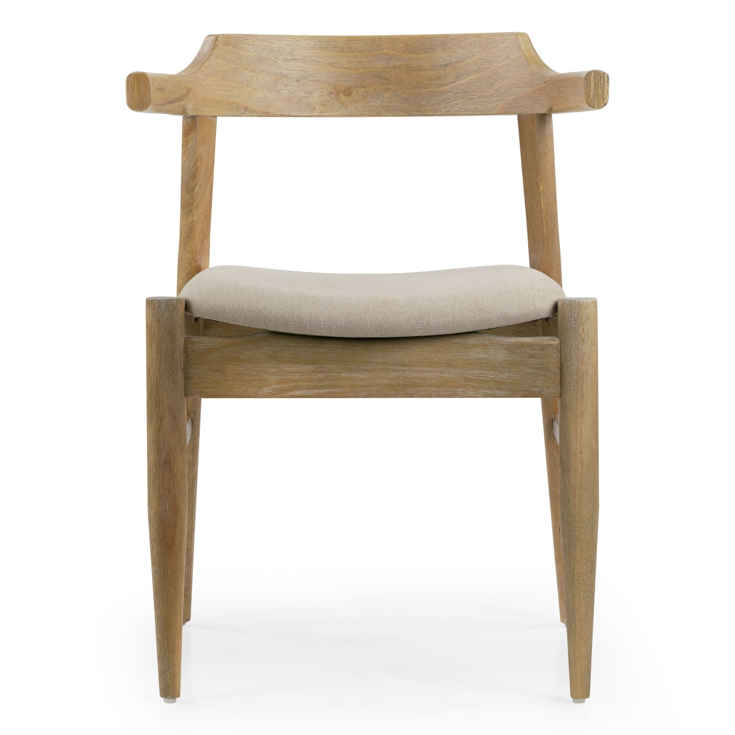 Set of 2 Atlas Retro Modern Washed Wood Chair with Curved Back