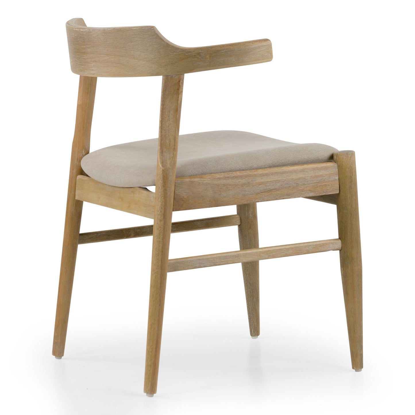 Set of 2 Atlas Retro Modern Washed Wood Chair with Curved Back