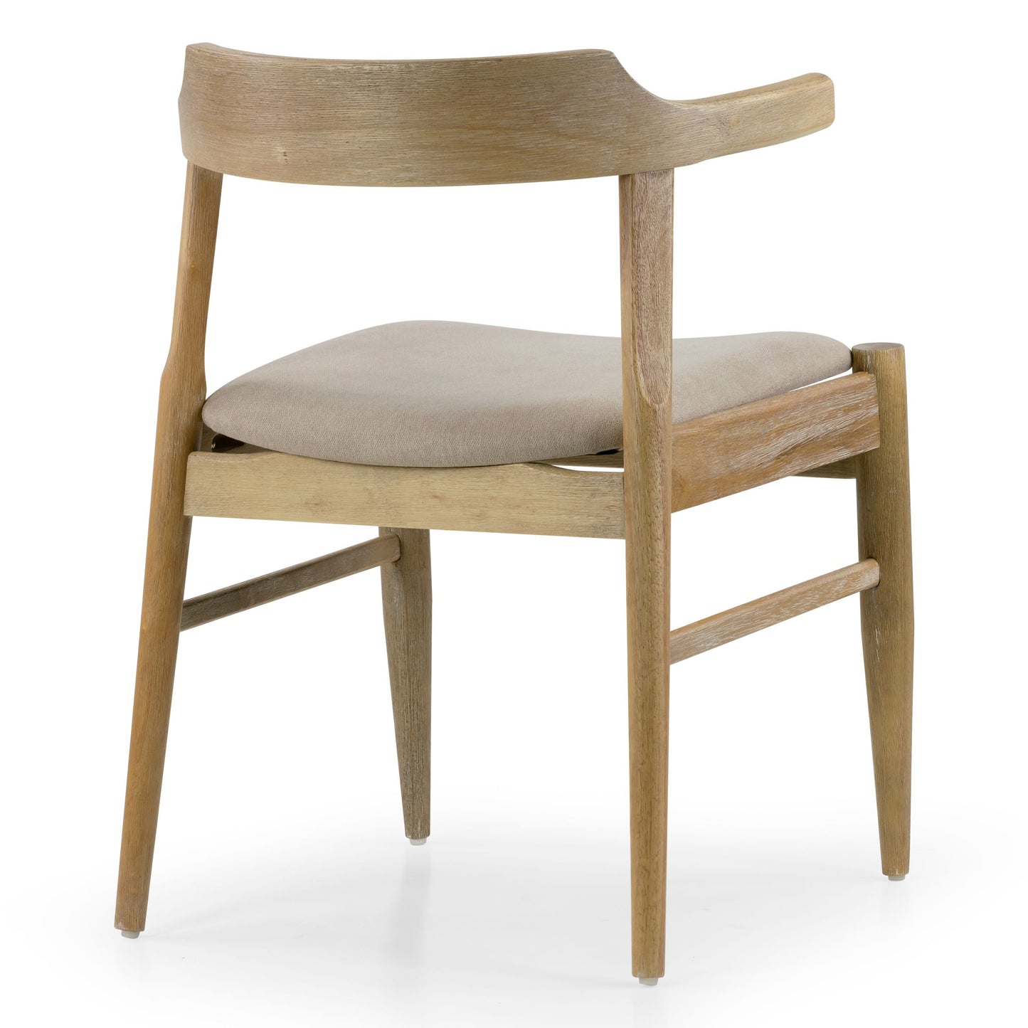 Set of 2 Atlas Retro Modern Washed Wood Chair with Curved Back