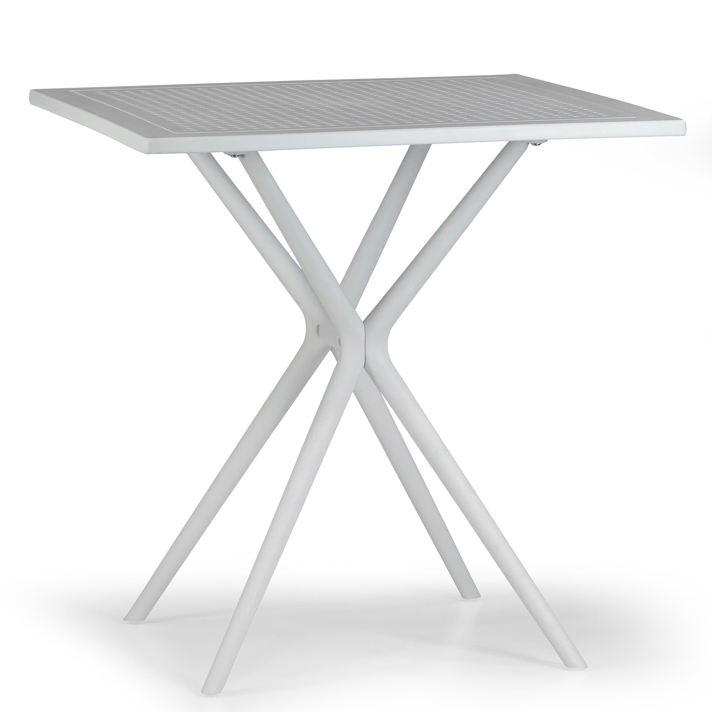 Basma White Plastic Square Dining Table