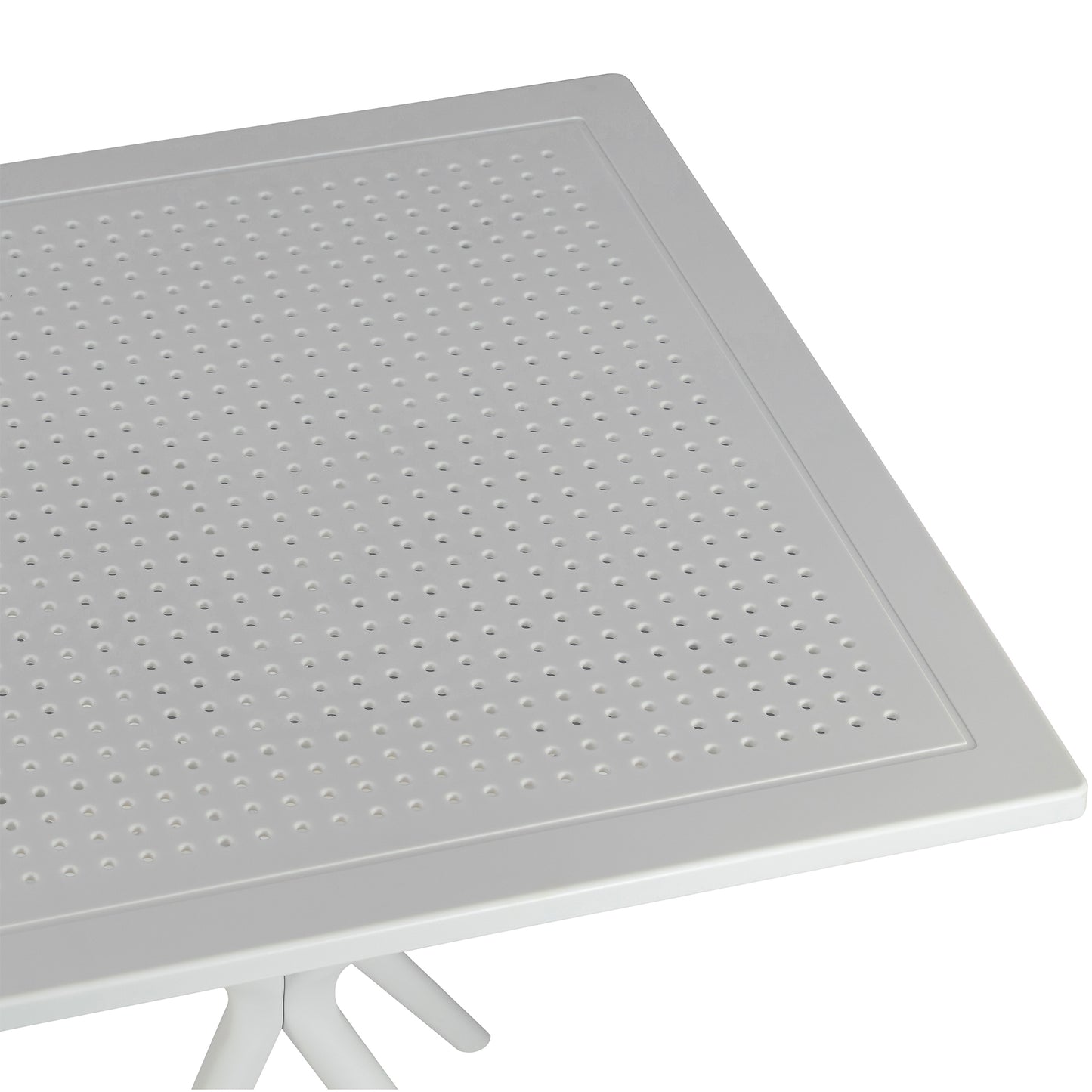 Basma White Plastic Square Dining Table