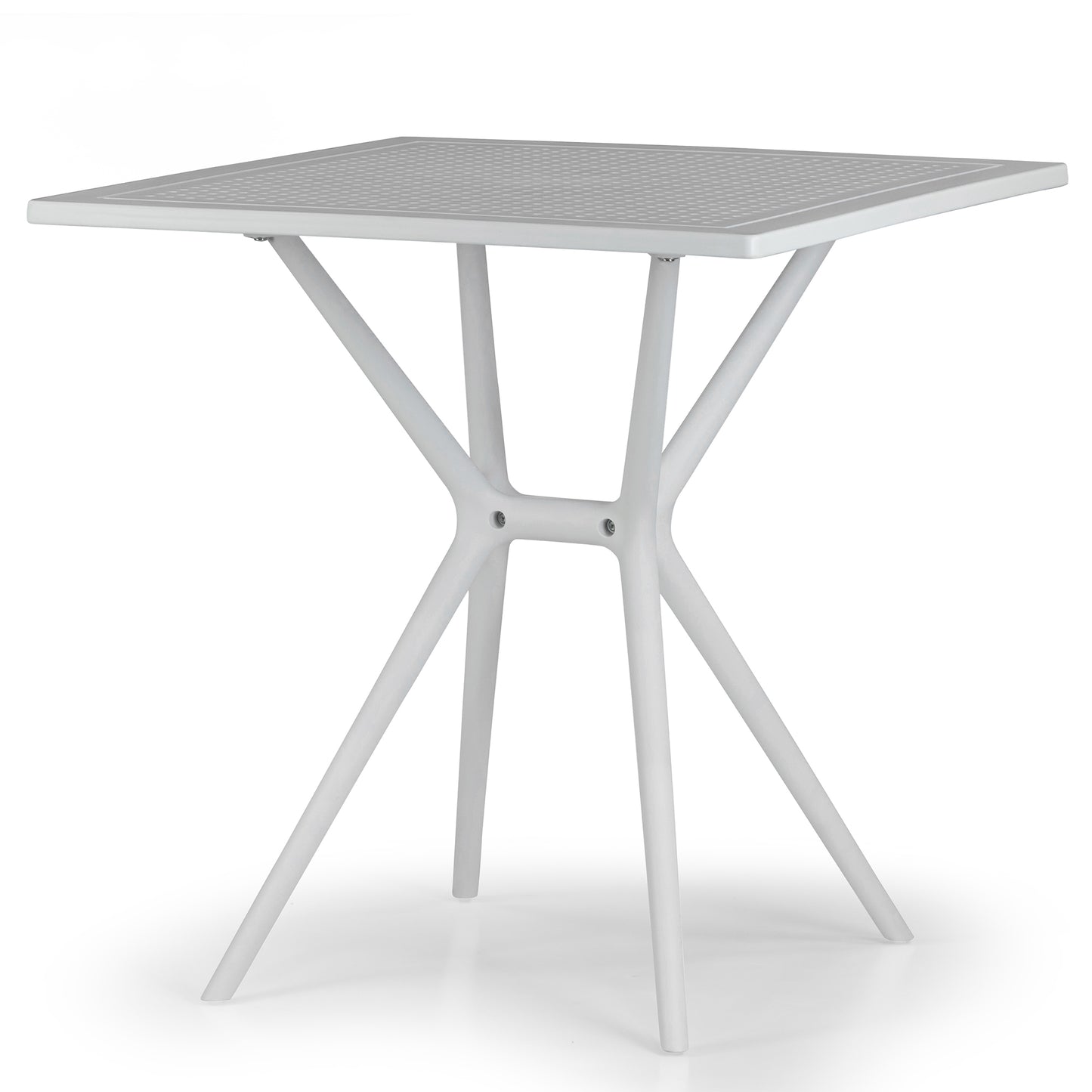 Basma White Plastic Square Dining Table