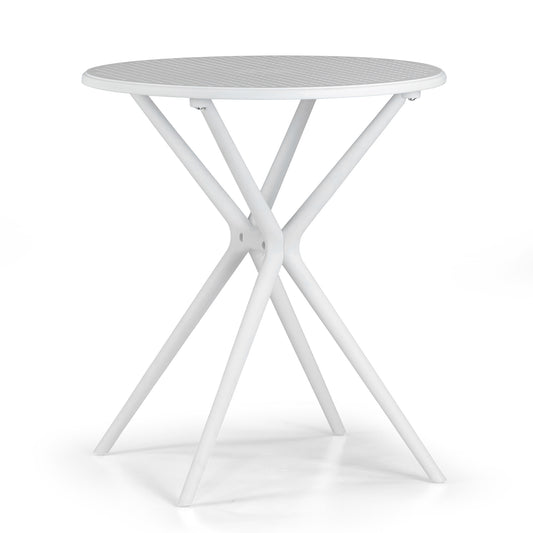 Bates White Plastic Round Dining Table