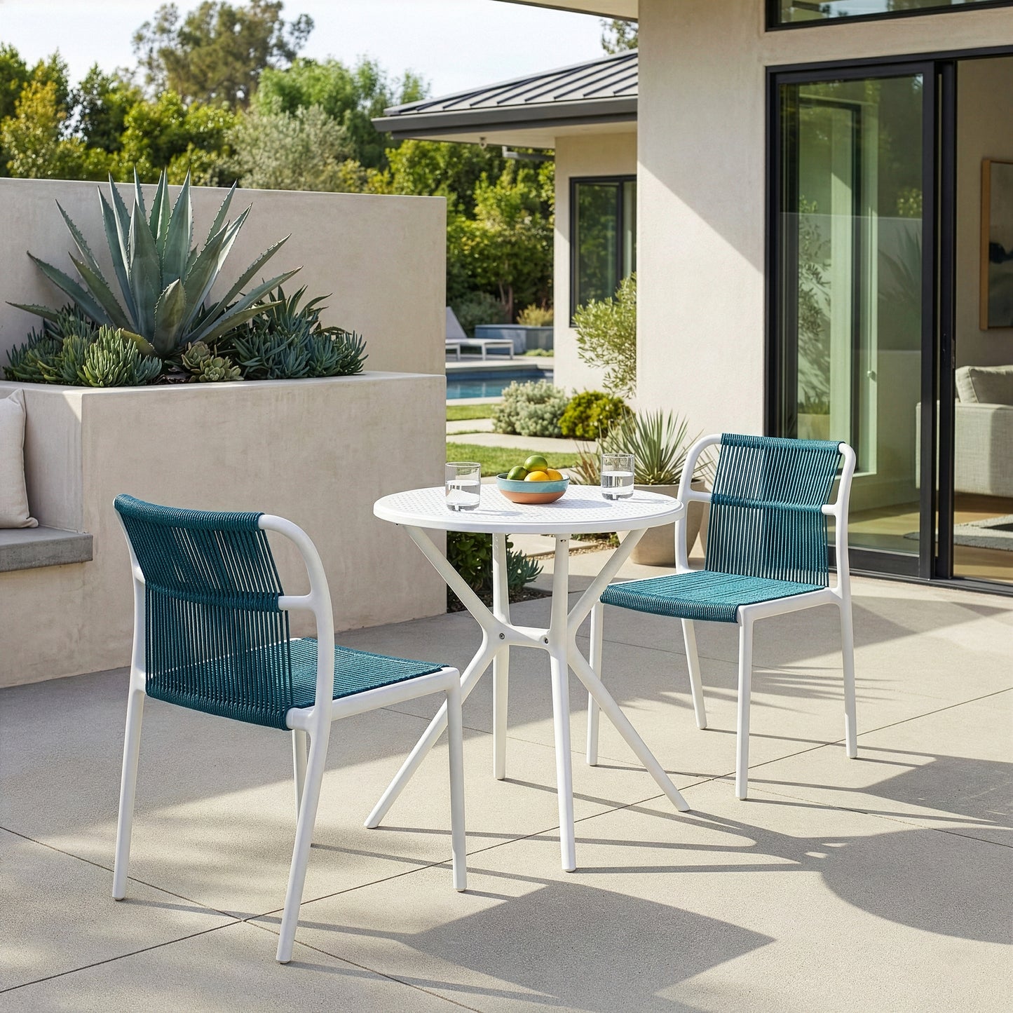Bates White Plastic Round Dining Table