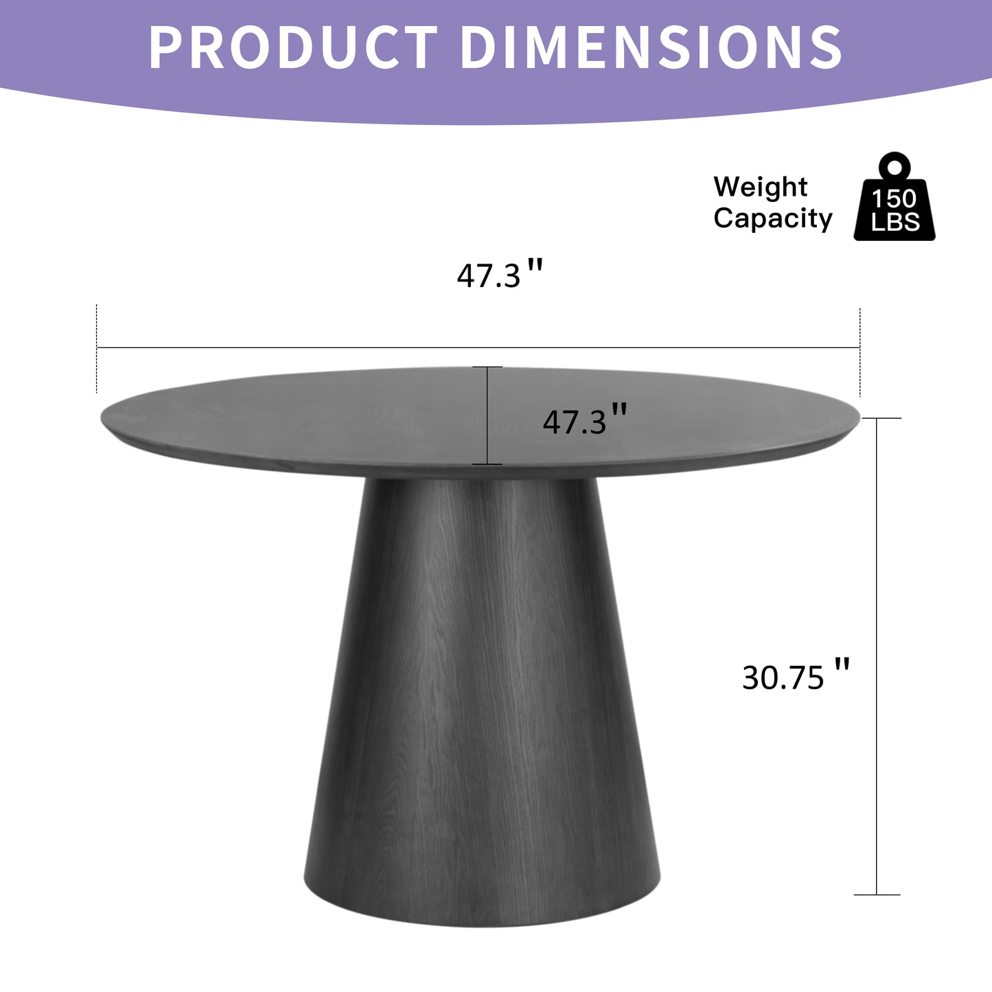 Blake Walnut Finish Round Wood Dining Table