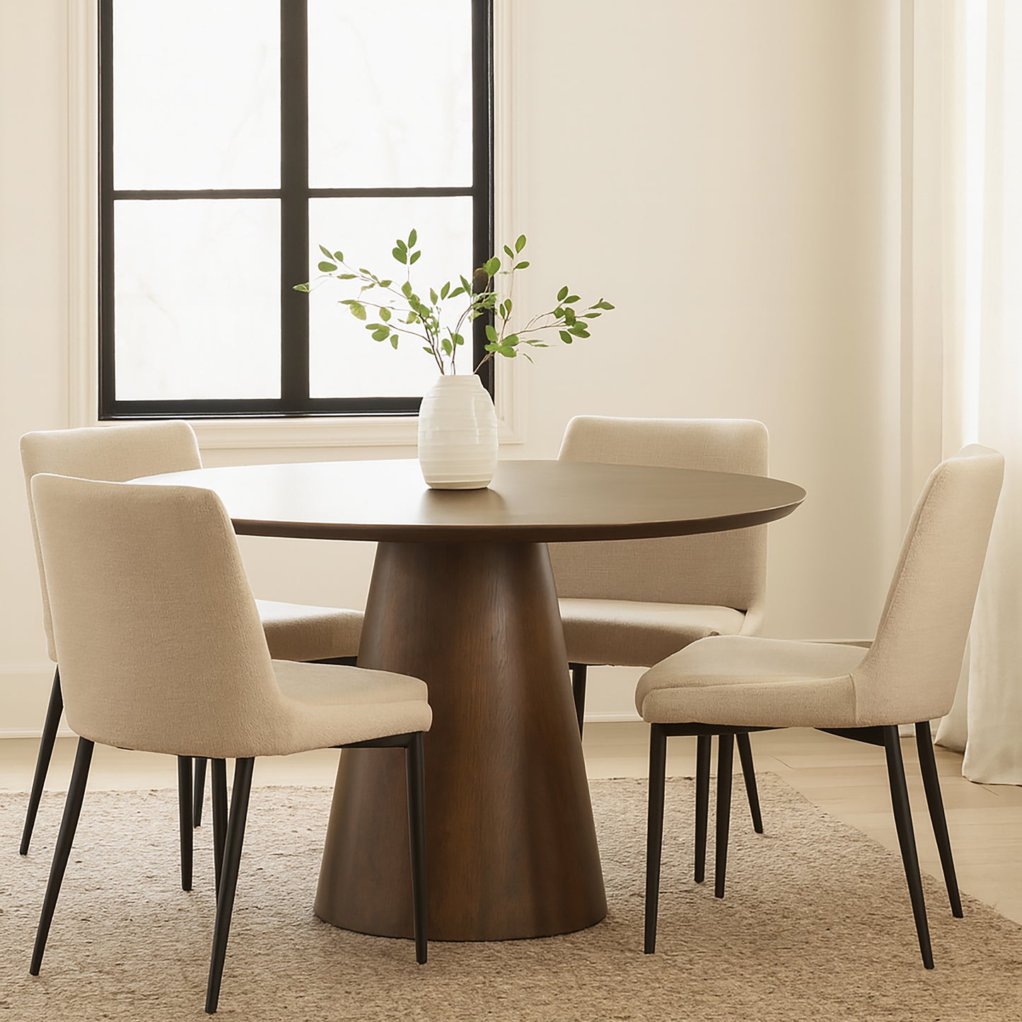 Blake Walnut Finish Round Wood Dining Table