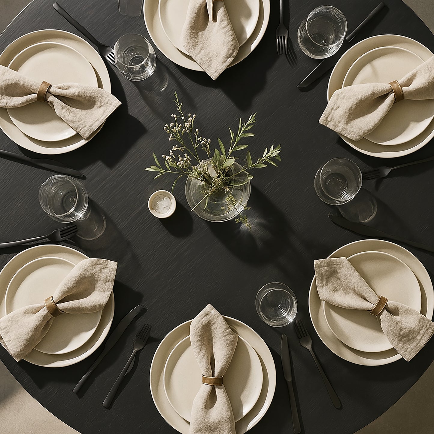 Blake Black Wash Round Wood Dining Table