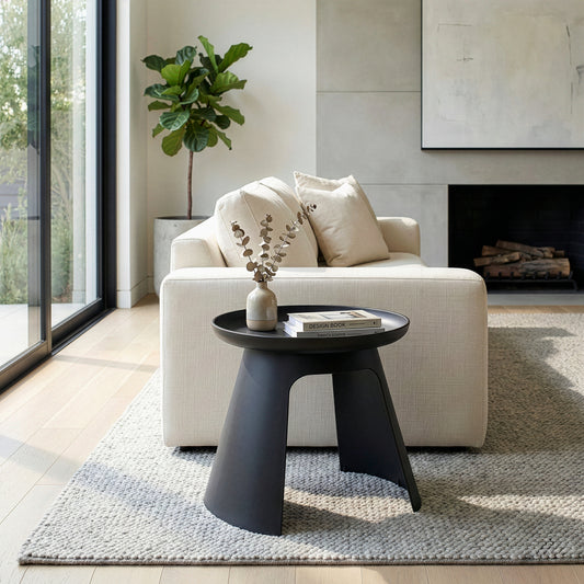 Balius Black Plastic Round End Table