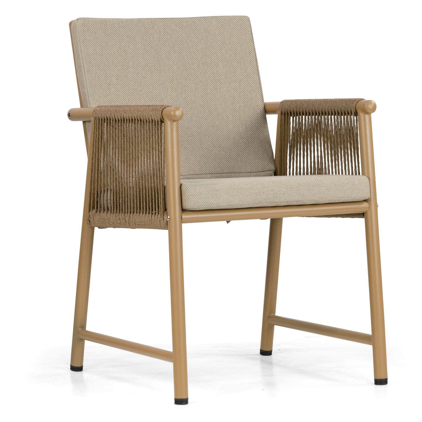 Set of 2 Bianca Brown Outdoor Dining Chair with Hand-Woven Synthetic Rattan Arms