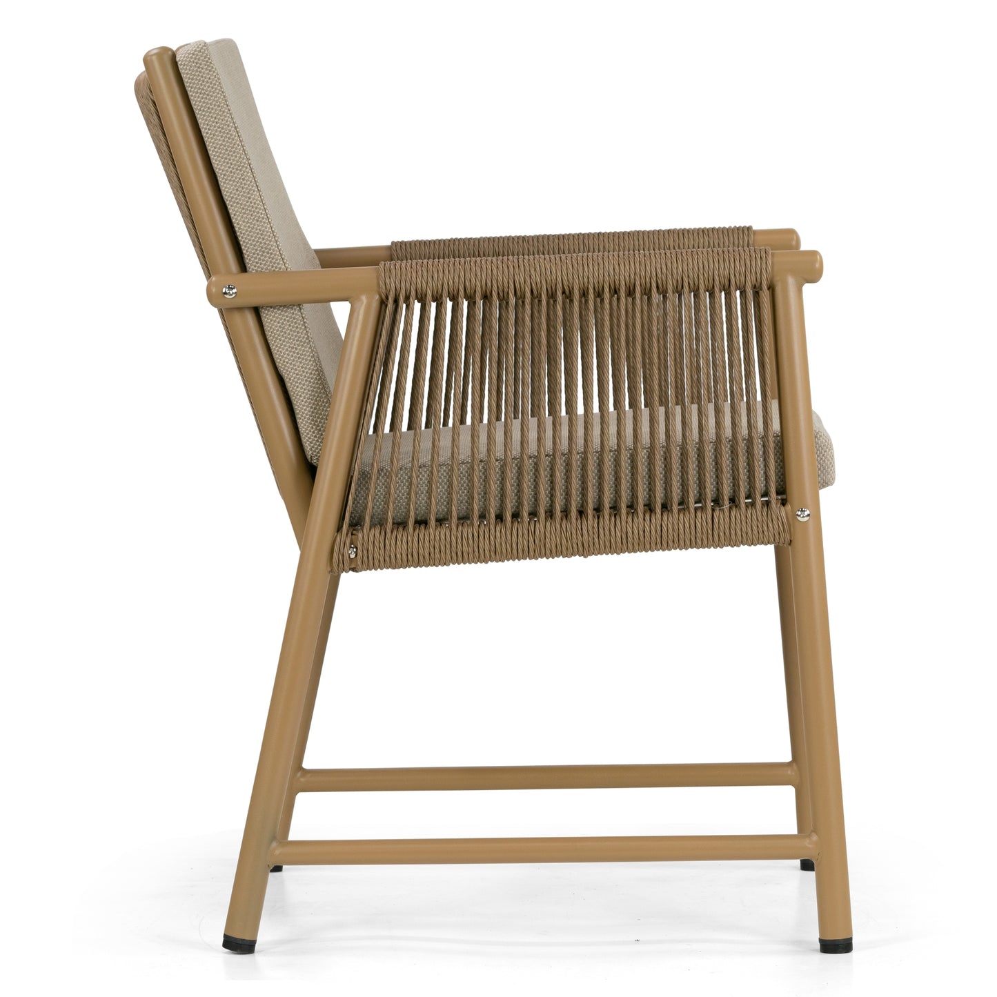 Set of 2 Bianca Brown Outdoor Dining Chair with Hand-Woven Synthetic Rattan Arms