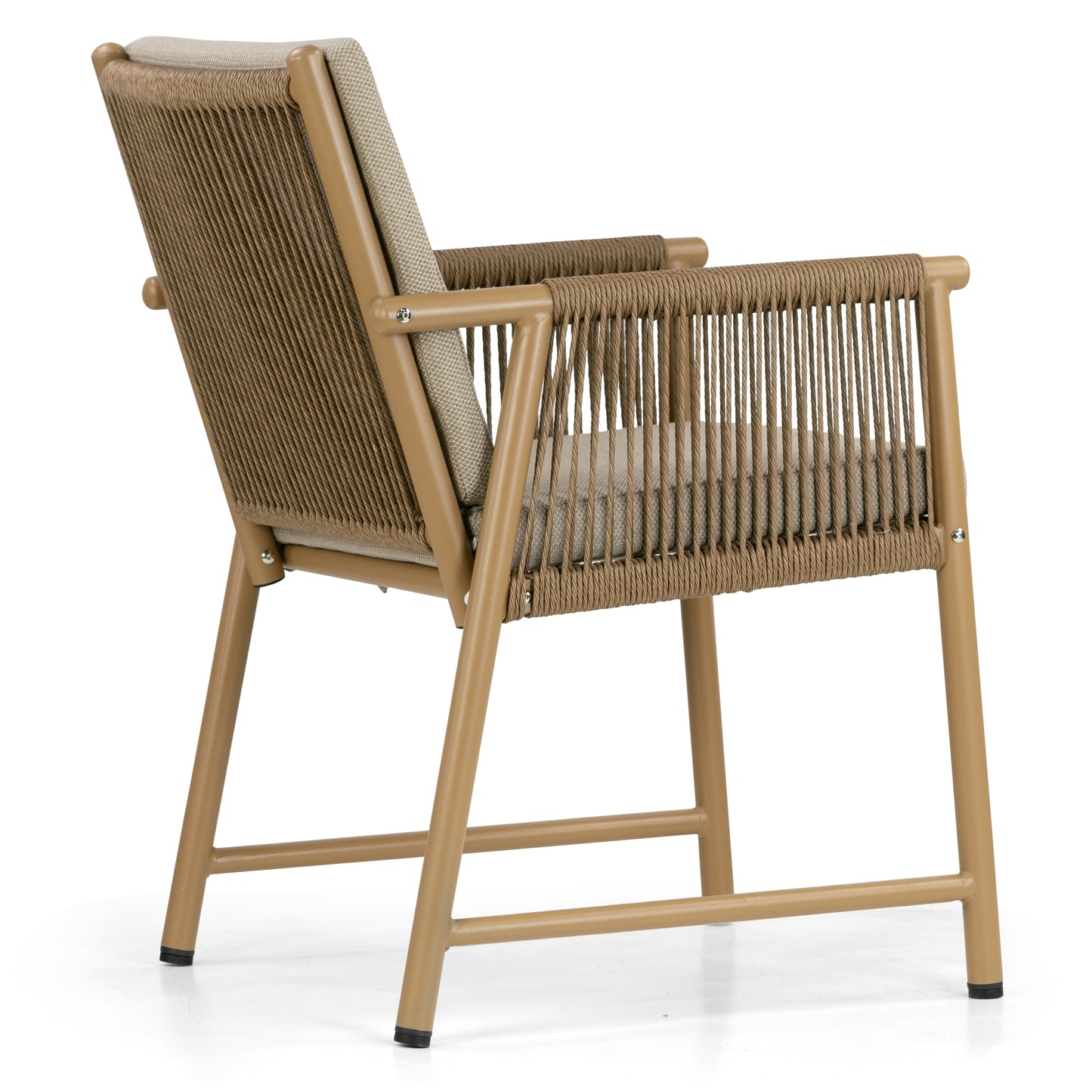 Set of 2 Bianca Brown Outdoor Dining Chair with Hand-Woven Synthetic Rattan Arms