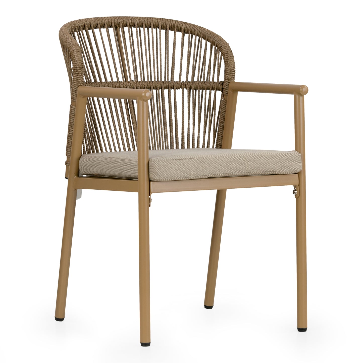 Set of 2 Bina Brown Outdoor Dining Chair with Hand-Woven Synthetic Rattan Back