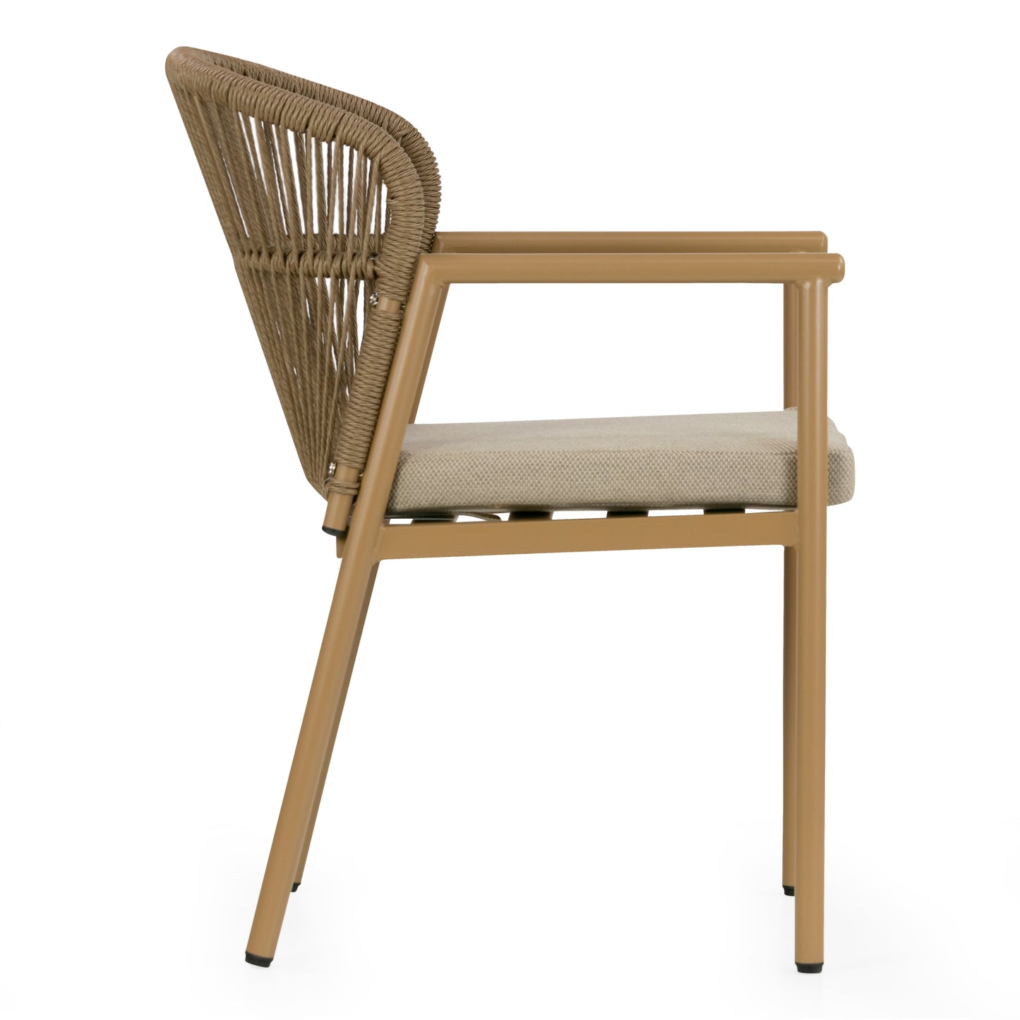 Set of 2 Bina Brown Outdoor Dining Chair with Hand-Woven Synthetic Rattan Back