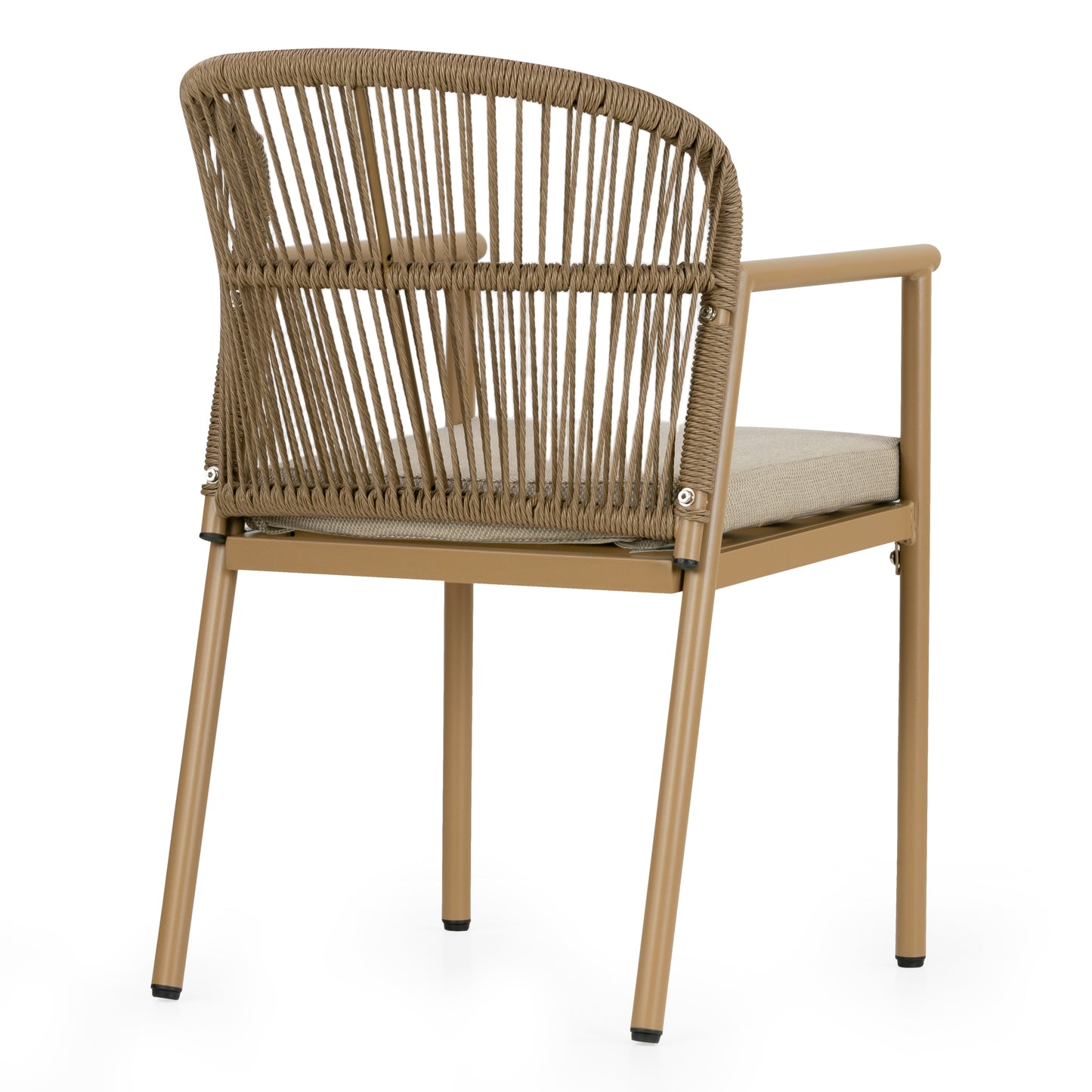 Set of 2 Bina Brown Outdoor Dining Chair with Hand-Woven Synthetic Rattan Back