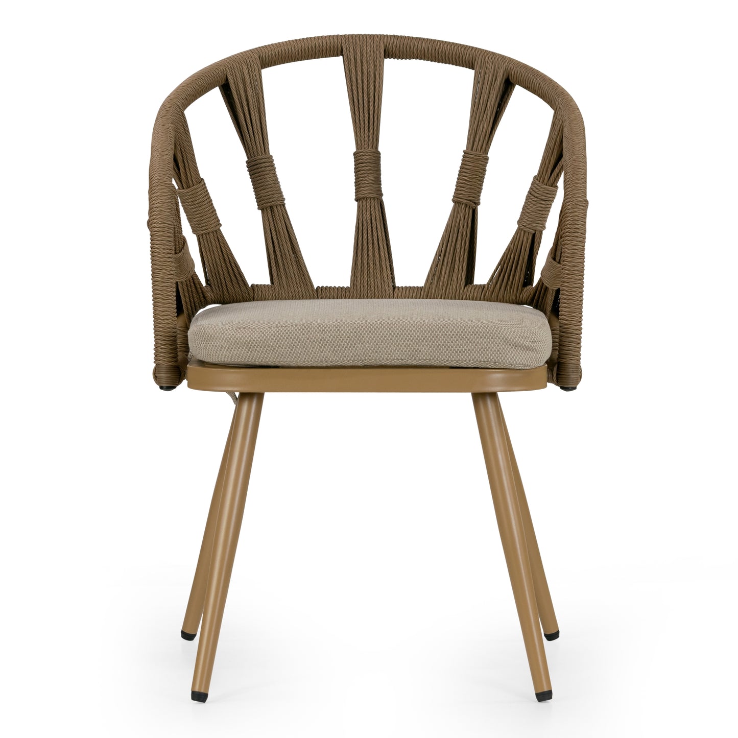 Set of 2 Binda Brown Outdoor Dining Chair with Hand-Woven Back