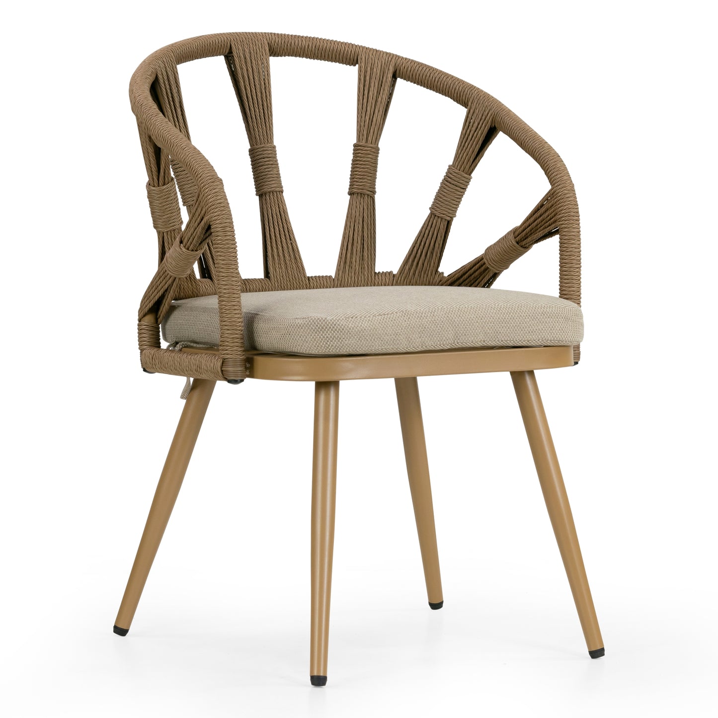 Set of 2 Binda Brown Outdoor Dining Chair with Hand-Woven Back