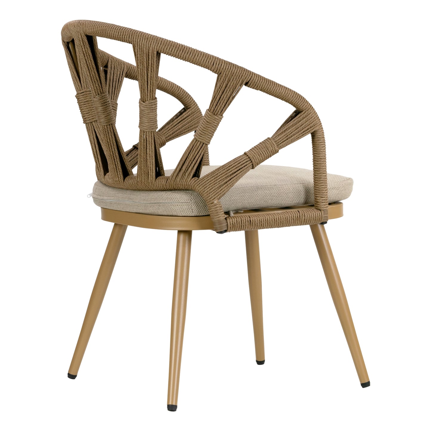 Set of 2 Binda Brown Outdoor Dining Chair with Hand-Woven Back