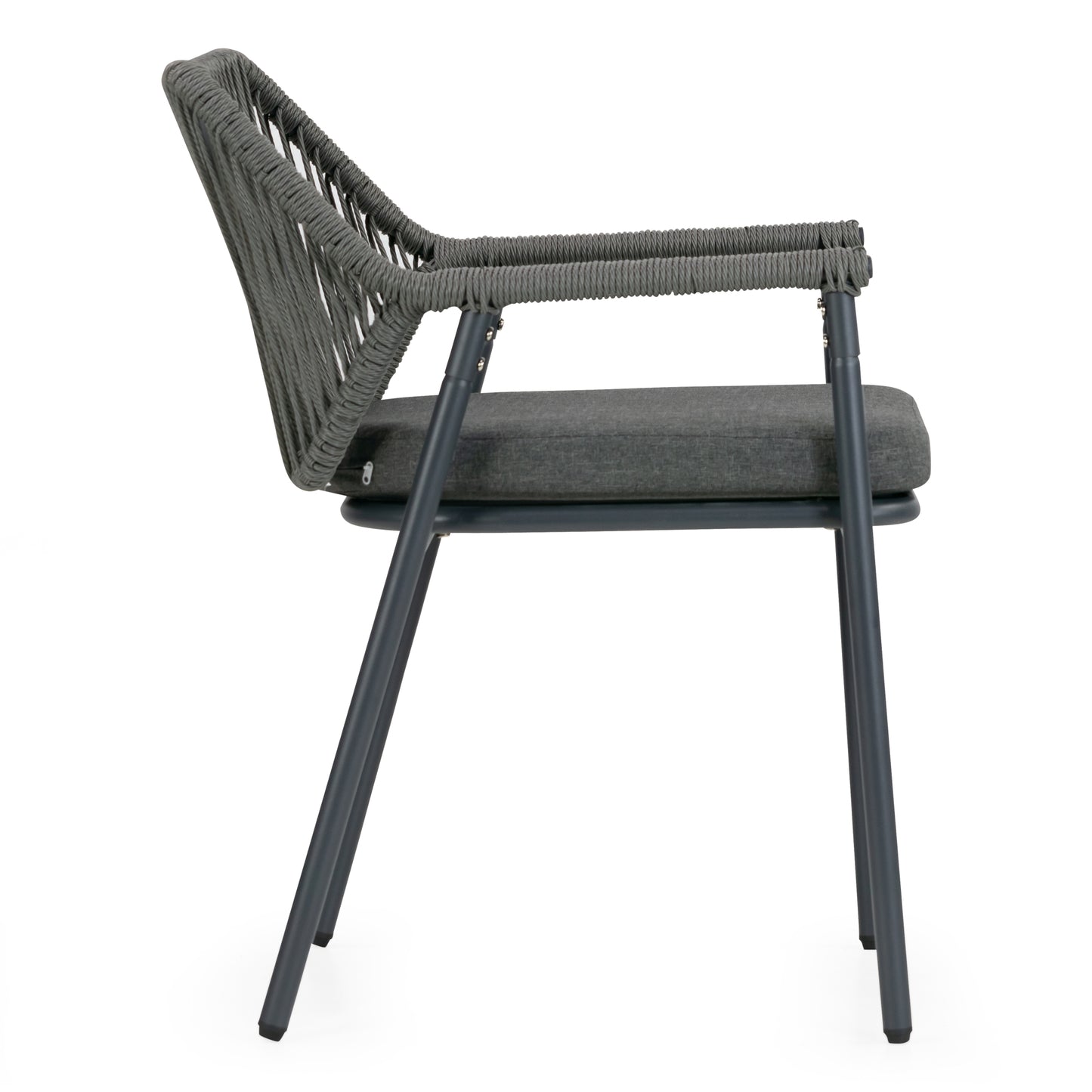 Set of 2 Bisera Grey Outdoor Dining Chair with Arms