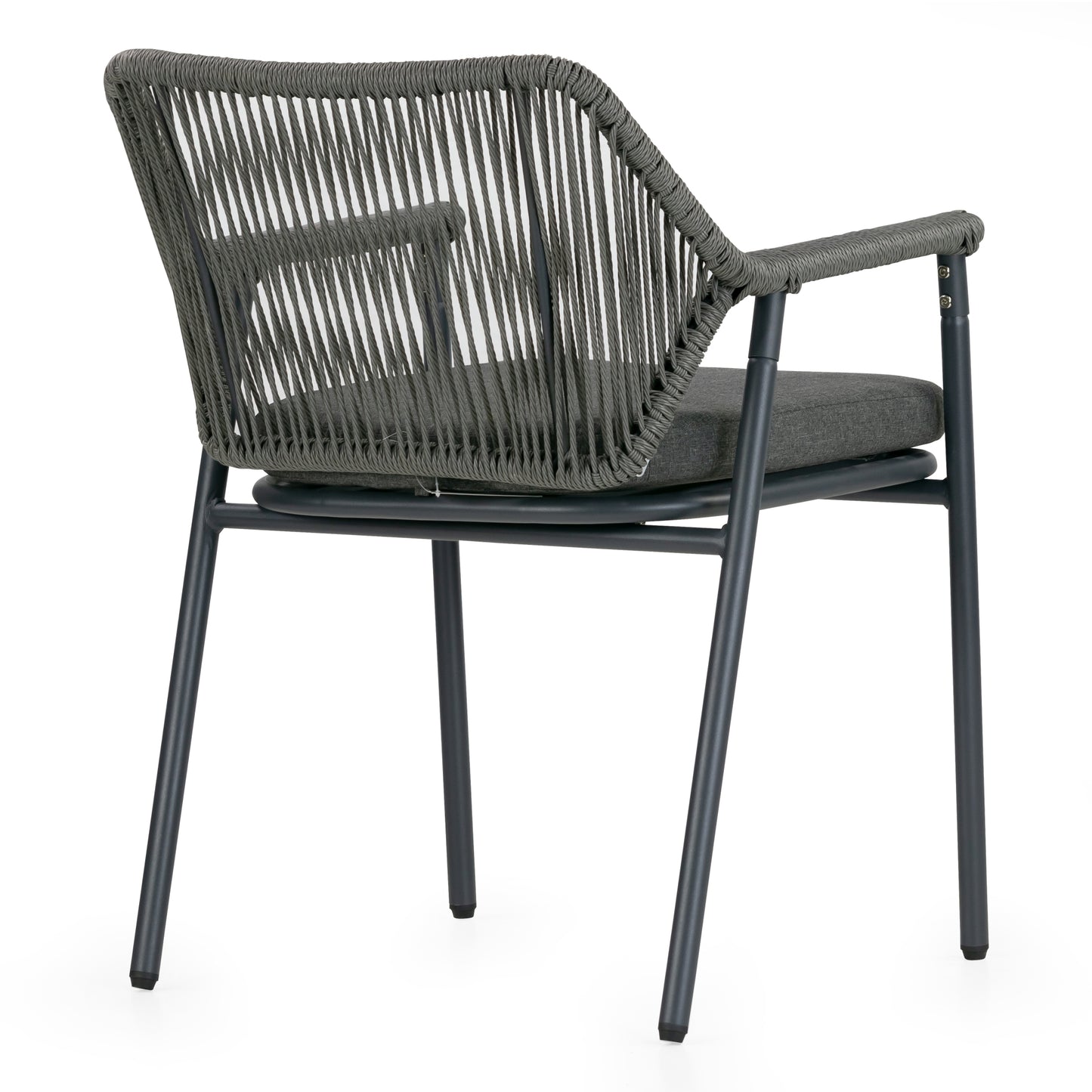 Set of 2 Bisera Grey Outdoor Dining Chair with Arms