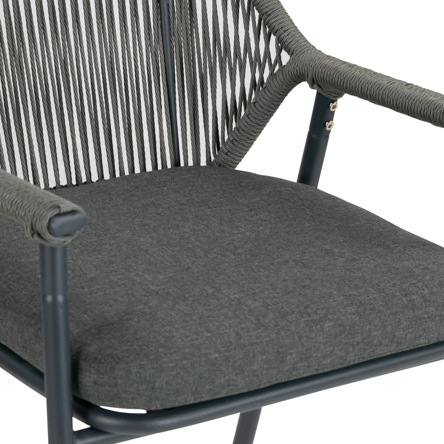 Set of 2 Bisera Grey Outdoor Dining Chair with Arms