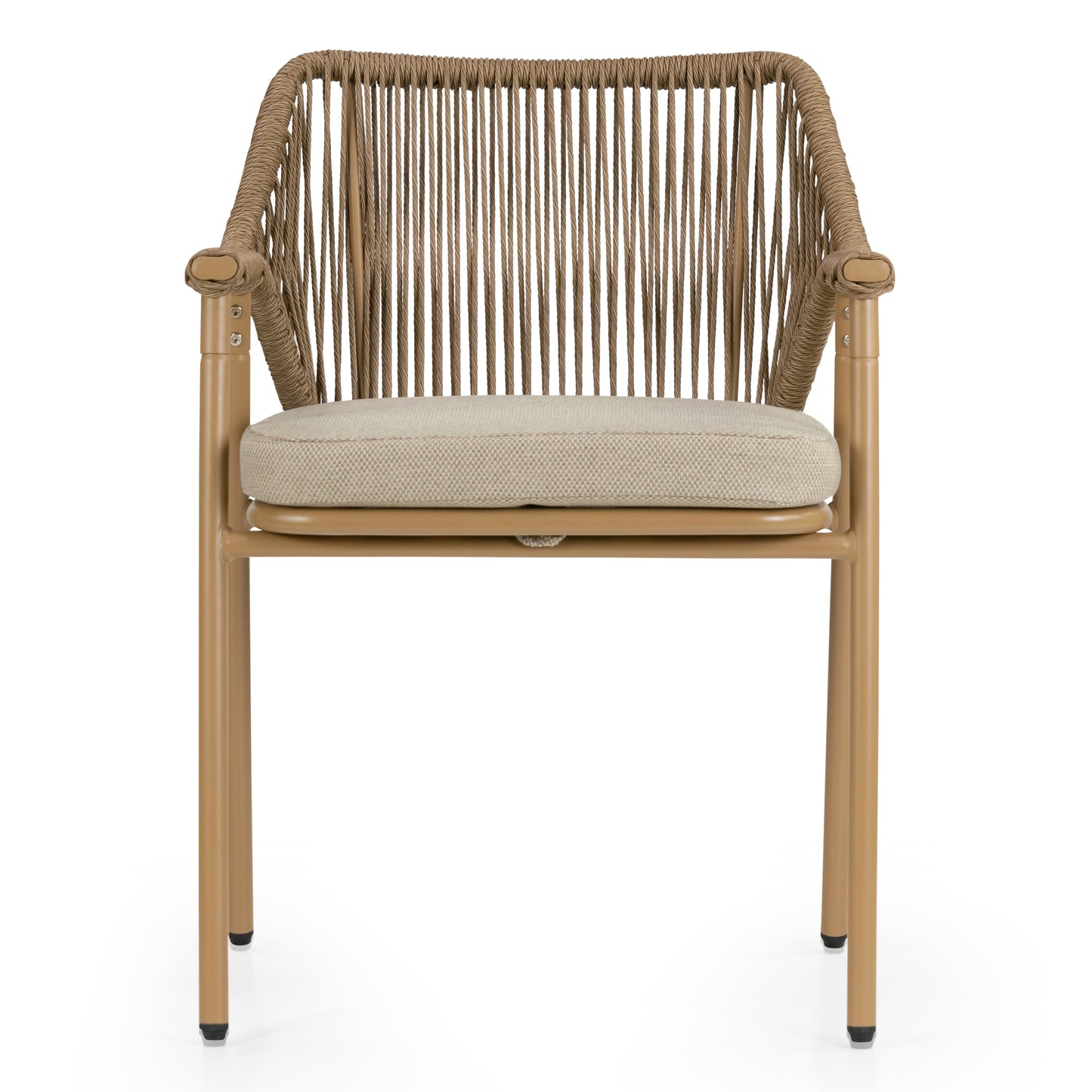 Set of 2 Bisera Brown Outdoor Dining Chair with Arms