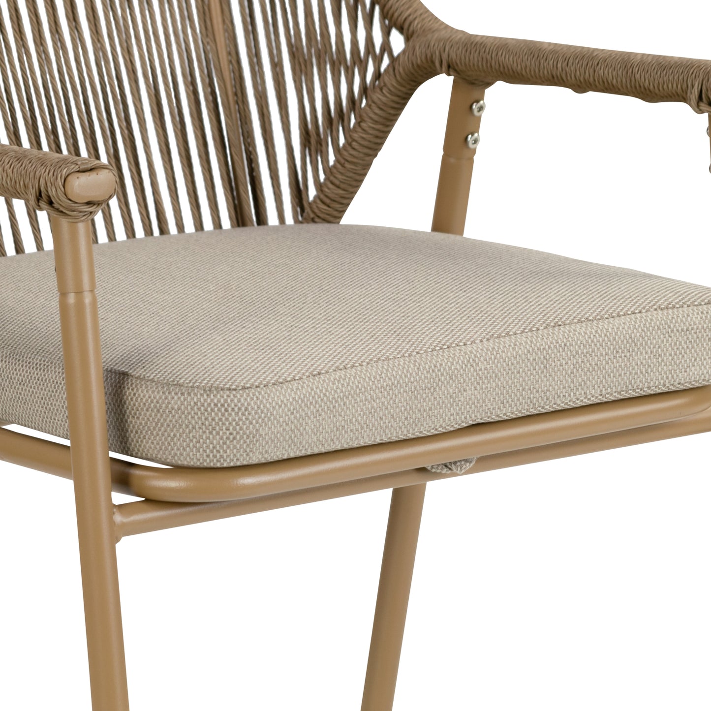 Set of 2 Bisera Brown Outdoor Dining Chair with Arms