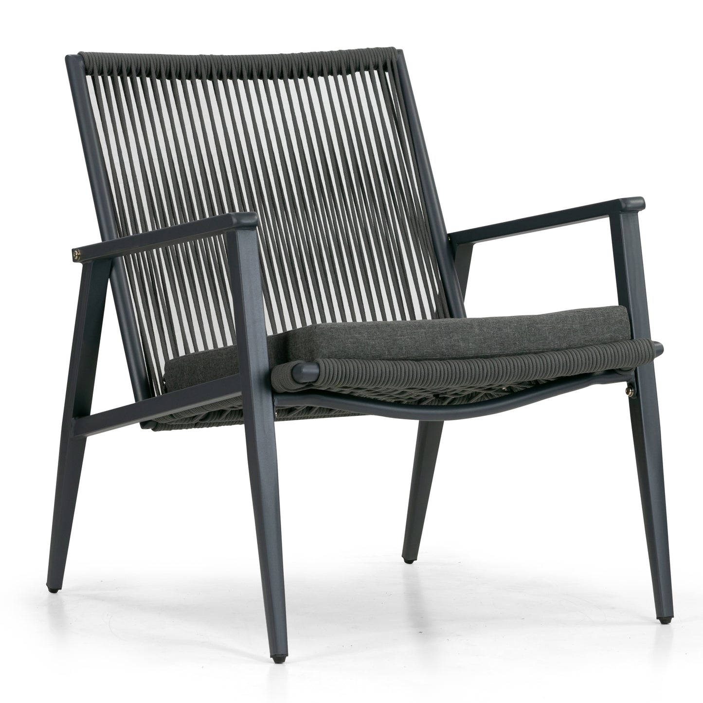 Set of 2 Biton Grey Outdoor Lounge Chair with Seat Cushion